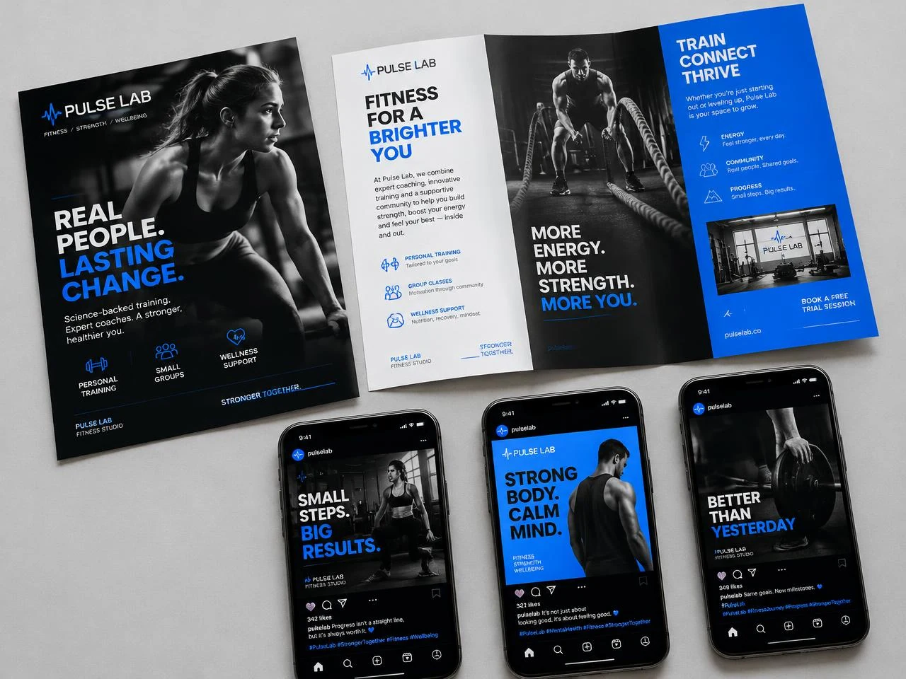 Pulse Lab fictional promotional print and campaign design concept